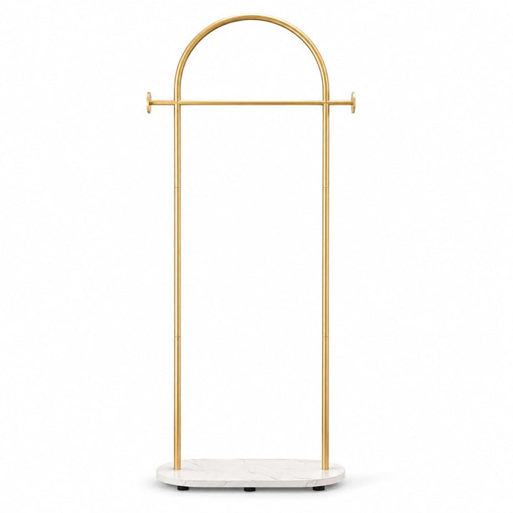 Small Clothes Rail Kleiderständer mit Marmorsockel, Heavy Duty Coat Rail Freistehend für Schlafzimme