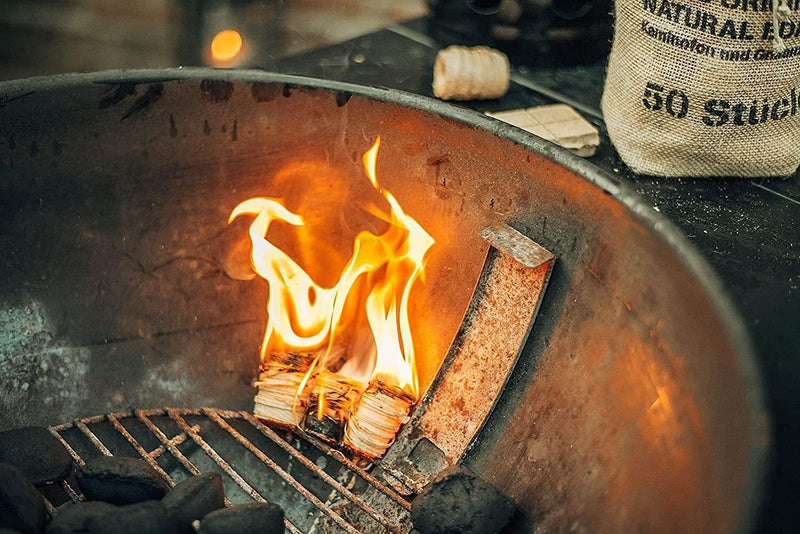 ZARELO Original 100% nachhaltige Grill- und Kaminanzünder, 3 Jutesäcke Anzündwolle mit Wachs, Grilla