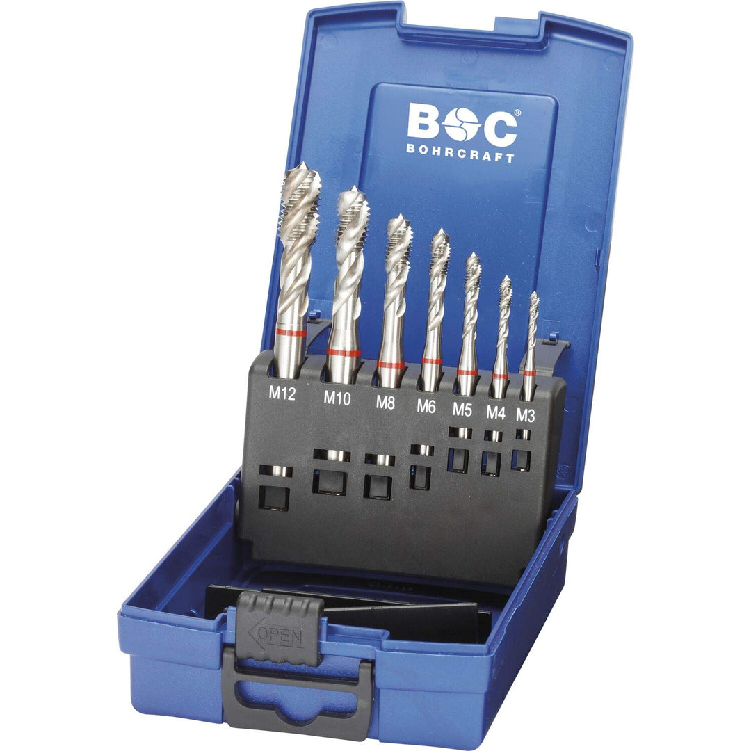 Bohrcraft 41771330007 Machinen-Gewindebohrer DIN 371/376 Rotring in stabilen Kunststoff-Box, 7-teili