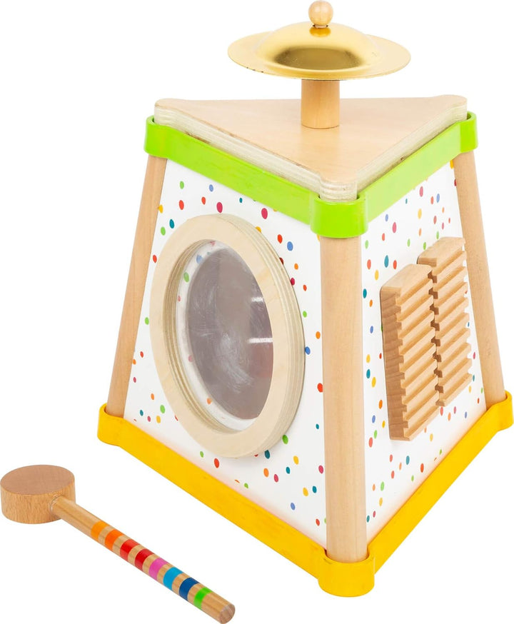 small foot Musikdreieck "Sound" aus Holz, Instrument mit Trommel, Xylophon, Becken und Klanghölzern,