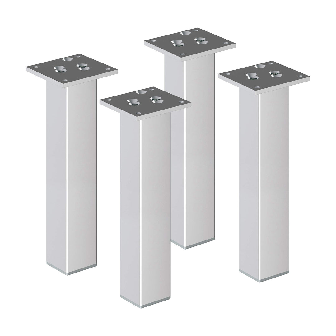 sossai® Exklusiv - Aluminium Möbelfüsse | E4MF-N | 4er Set | Höhe: 400mm | Farbe: Aluminium 4 Stück,