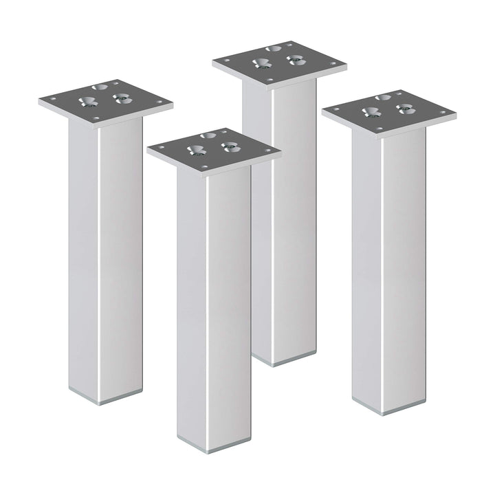 sossai® Exklusiv - Aluminium Möbelfüsse | E4MF-N | 4er Set | Höhe: 400mm | Farbe: Aluminium 4 Stück,