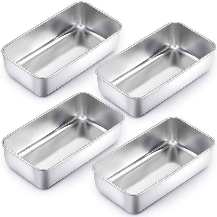 Homikit Kastenform, Edelstahl Brotbackform Königskuchenform 4er-Set, Rechteckig Brotform für Brot/Ku