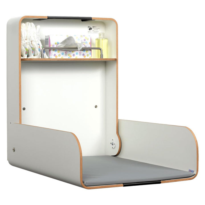 Wickeltisch Pamplona Weiss/Timkid Kawaform midi- klappbar als Wandwickeltisch, Formholz, inkl. Wicke