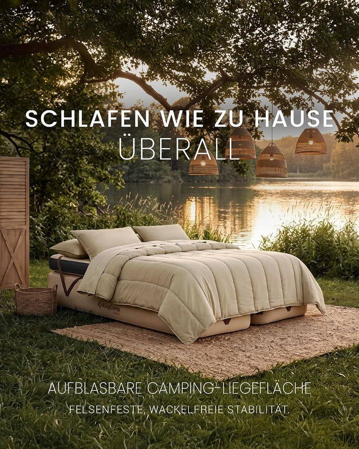 KingCamp Aufblasbares Campingbettgestell Campingbett Feldbett für Camping Isomatte Luftmatratze Aufb