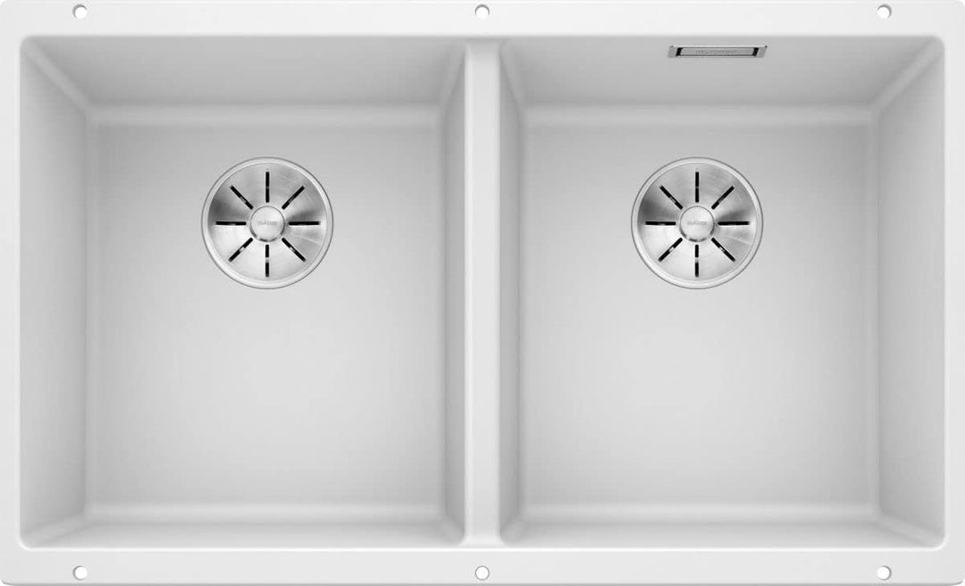BLANCO SUBLINE 350/350-U | SILGRANIT weiss | Einbauart: Unterbau | ohne Ablauffernbedienung | 80er U