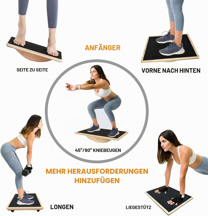 Balance Board Holz – Rutschfestes Balance Board für Erwachsene, Gleichgewichtstrainer Professionelle