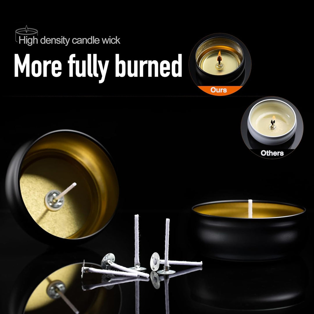 24er Set Schwarz Kerzengläser mit Deckel, 120 ml Weitmundige Leere Gläser für Handgemachte Kerzen, i