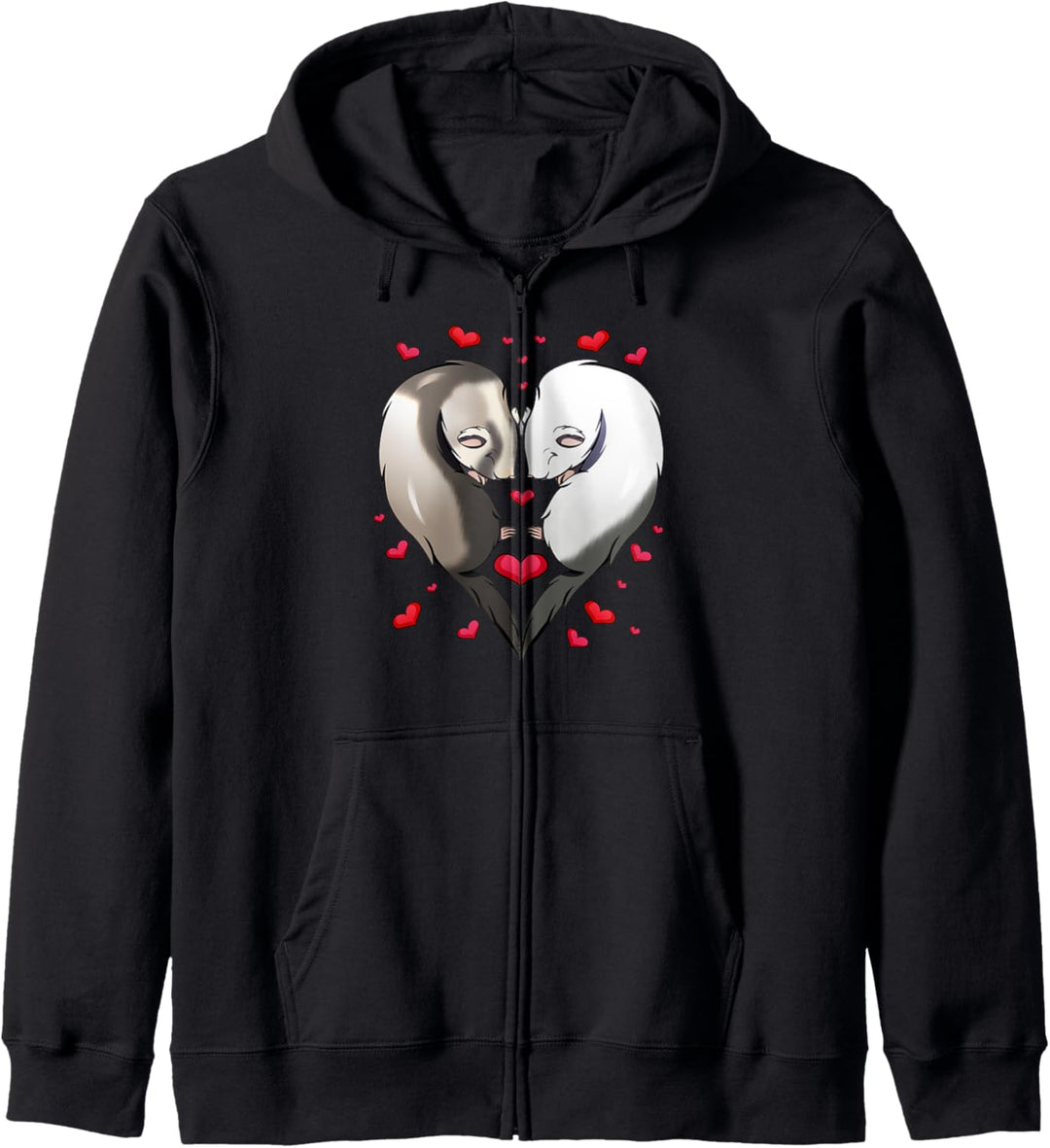Frettchen Liebe Valentinstag Geschenk Kapuzenjacke