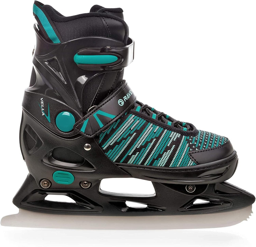 Raven Vella Black/Mint 2in1 Verstellbare Schlittschuhe und Inline Skates - Inliner für Kinder und Er