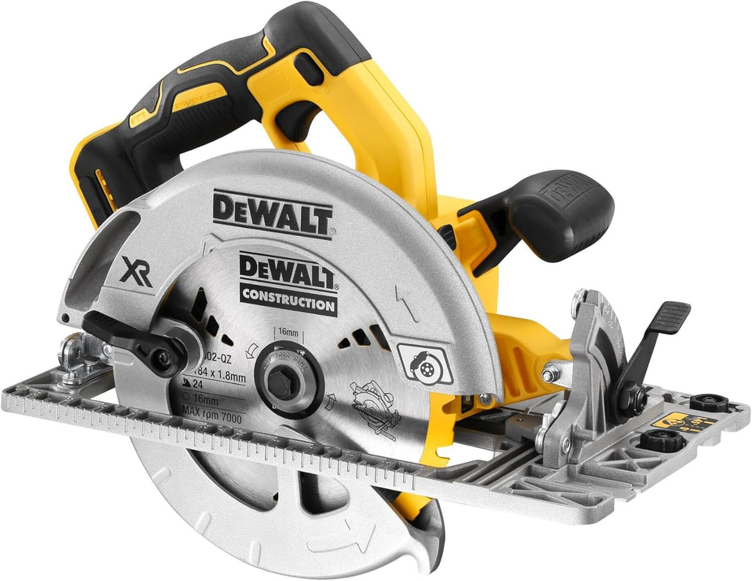 DEWALT 18V Akku-Handkreissäge DCS572NT (bürstenlos, 58 mm Schnitttiefe, mit Spindelarretierung, inte