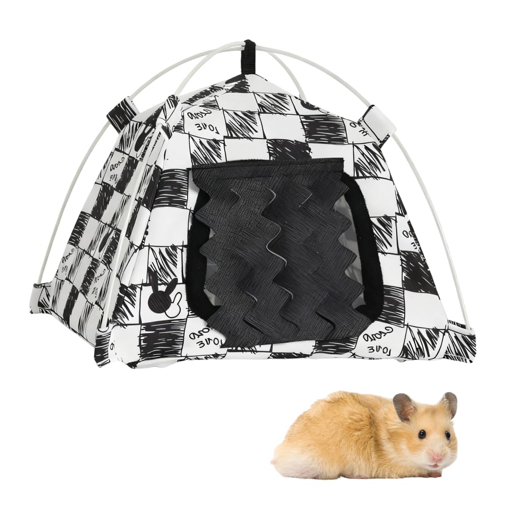 Haustier-Campingzelt, Mini-Bettzelt, tragbare, atmungsaktive Hütte mit stabilem Gestell und Klettver