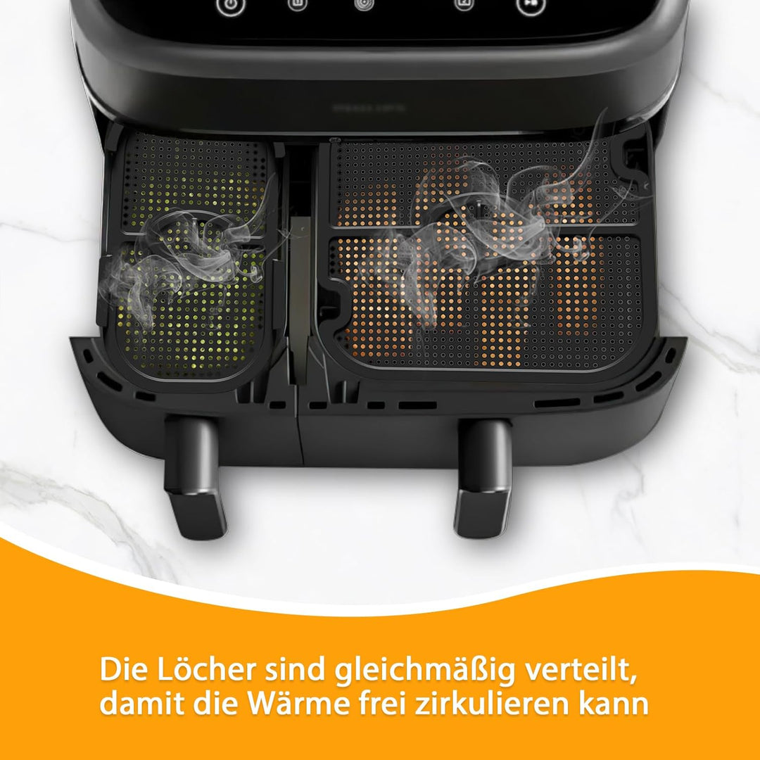 Heissluftfritteuse Spritzschutz für Philips Dual Basket 9l, 2 Stk Airfryer Spritzschutz für Philips