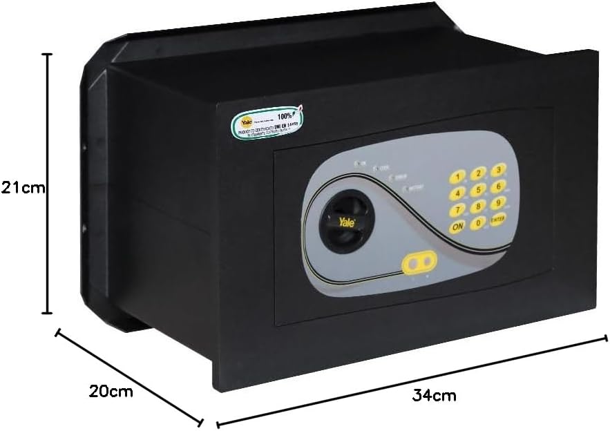 YALE Serie 326 Zertifizierter Safe Digitaler Wandtresor, Schwarz