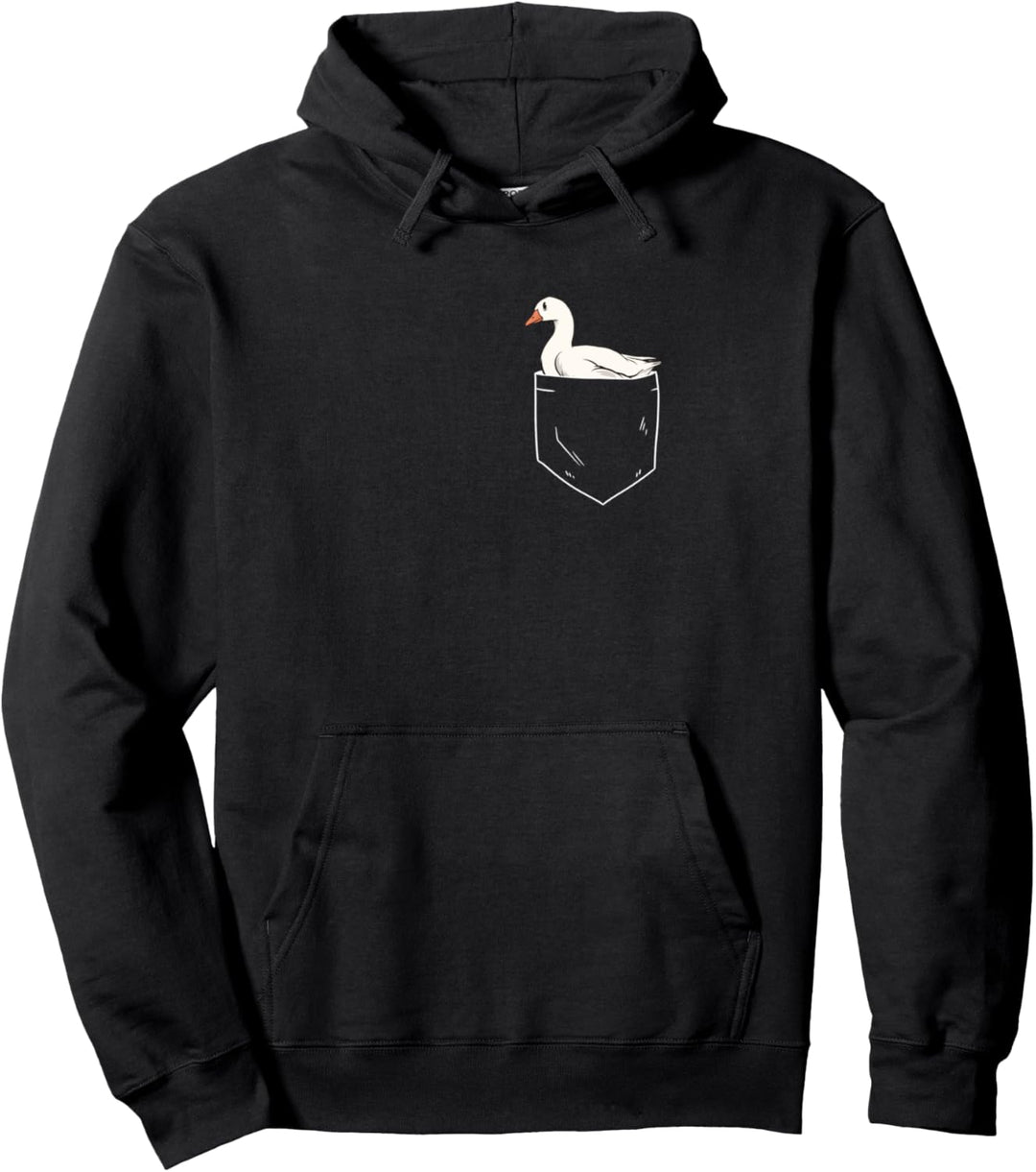 Gans in Brusttasche Gänse Pullover Hoodie