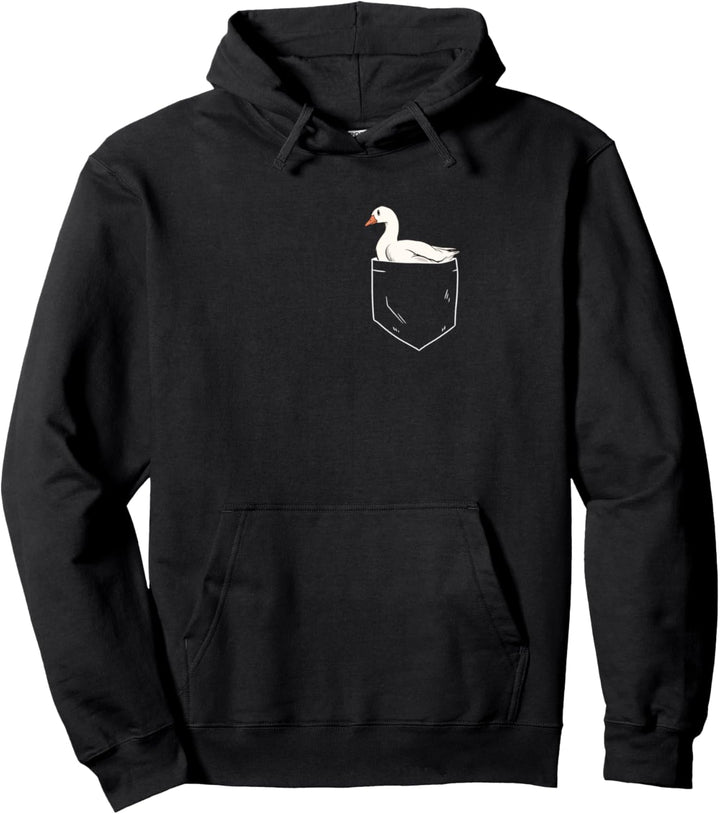 Gans in Brusttasche Gänse Pullover Hoodie