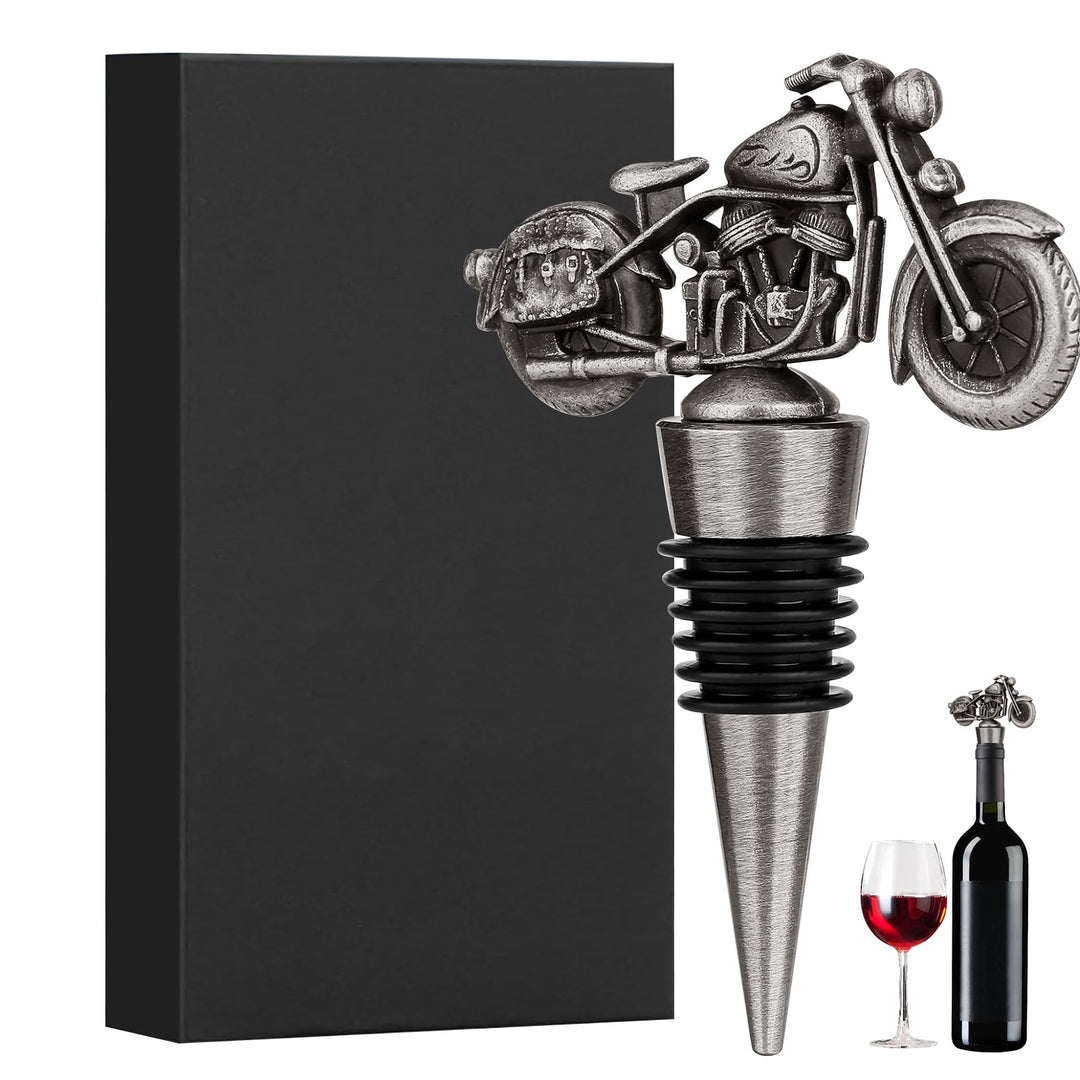 Hengongshen Weinverschluss, Motorrad Weinflaschenverschluss Silber, Flaschenkorken Geschenke für Rad