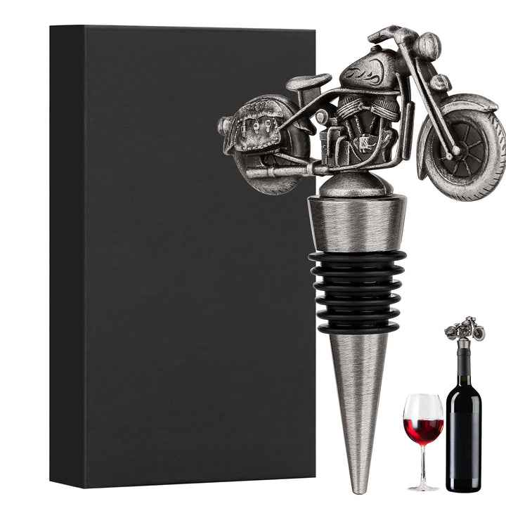 Hengongshen Weinverschluss, Motorrad Weinflaschenverschluss Silber, Flaschenkorken Geschenke für Rad