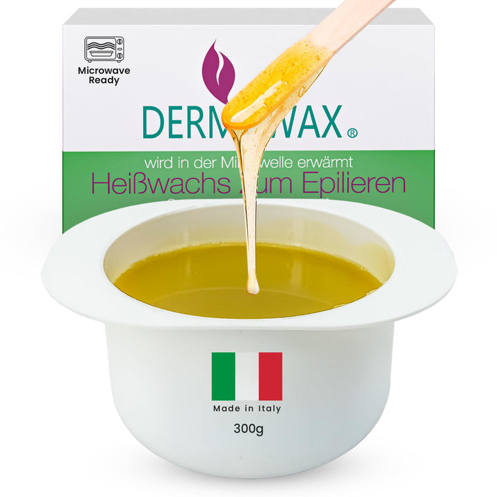 Dermawax 300 g Natural Honig Wachs Heisswachs Mikrowellenwachs zum Epilieren in der Mikrowelle erwär