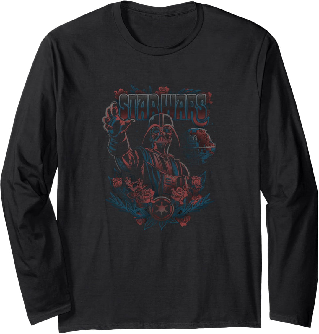Star Wars Darth Vadar Bohemian Floral Star Wars Logo Langarmshirt
