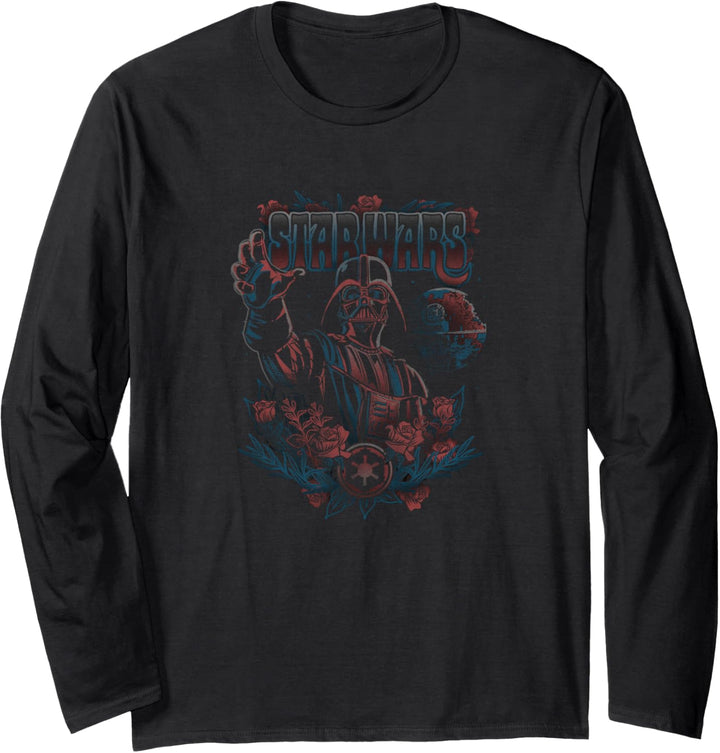 Star Wars Darth Vadar Bohemian Floral Star Wars Logo Langarmshirt