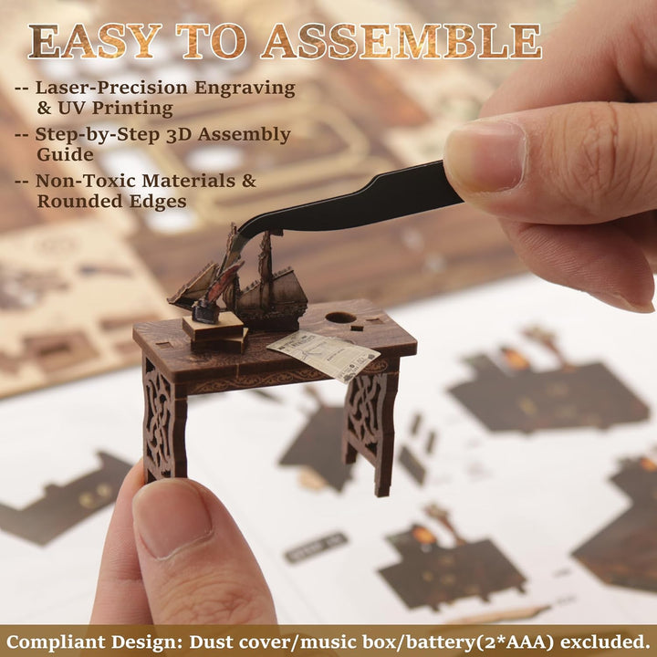 Book Nook Kit für Erwachsene - CRIOLPO DIY Miniatur Haus Holzpuzzle 3D Puppenhaus - Buchstütze für B