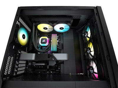 CORSAIR H100 RGB-Flüssig-CPU-Kühler - 240mm AIO - SP120 RGB Elite Lüfter - Passend Für Intel LGA 120