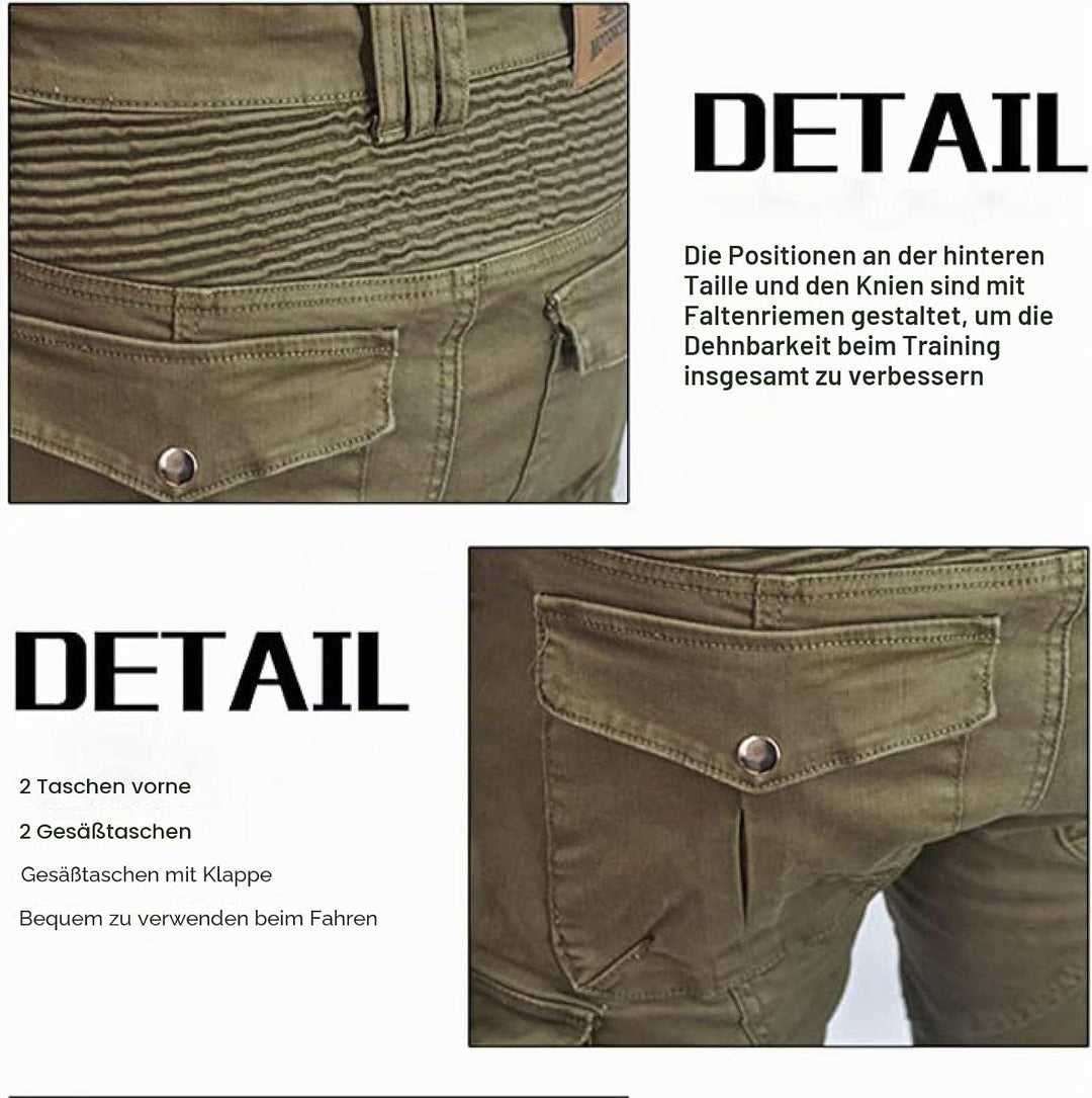Motorradhose,Schutzhose,Herren,Motorradjeans,aus atmungsaktivem, verschleissfestem,mit 2 Paar Protek