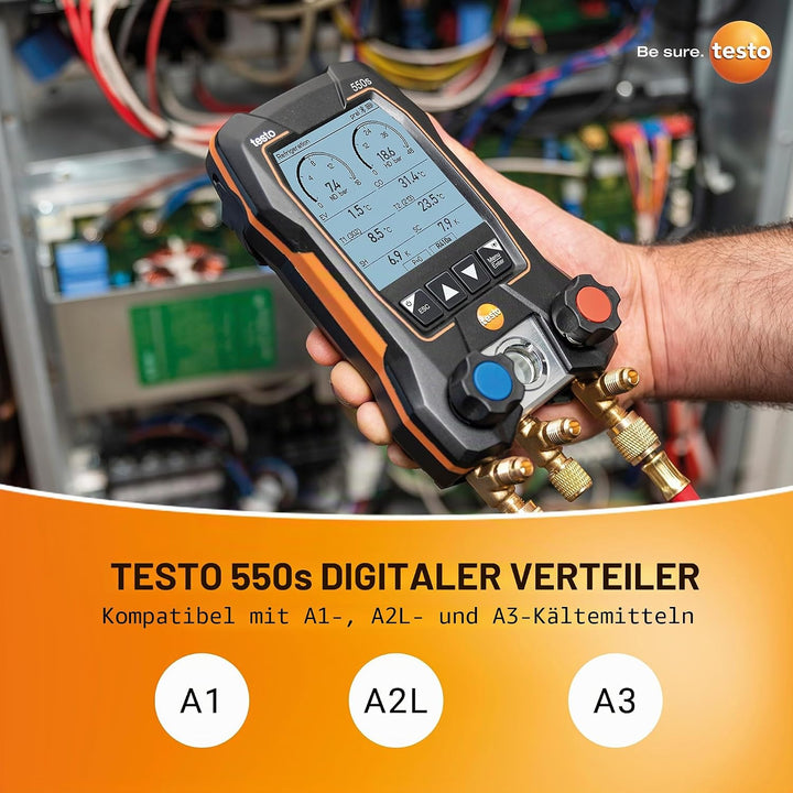 Testo 550s AC Krümmermessgerät Set - Krümmermessgeräte Hvac und Kühlung - inkl. 2 kabelgebundene Tem