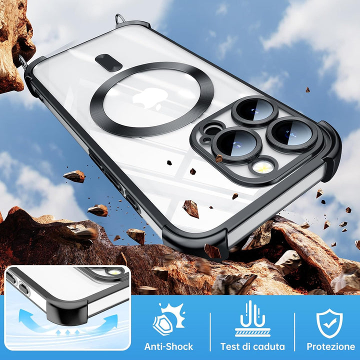 GOODVISH Handykette für iPhone 15 Pro Hülle mit Band, mit 2 Stück Schutzfolie, Necklace Handyhülle m