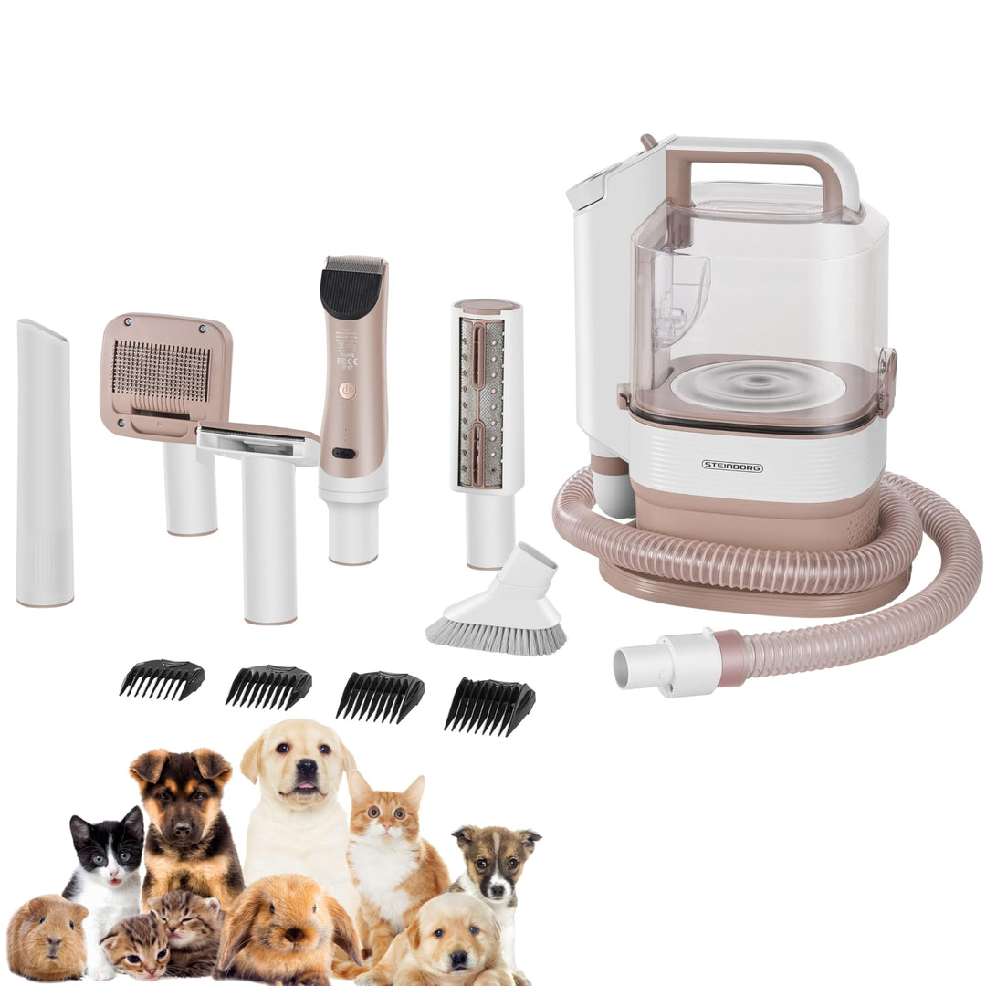 Steinborg® Tierhaarschneidemaschine mit Staubsauger 13.500 Pa Hundeschermaschine leise mit Sauger Hu