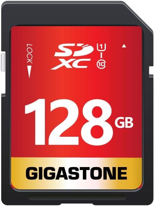GIGASTONE 128GB SD Card UHS-I U1 Class 10 SDXC Memory Card High Speed Full HD Video Canon Sony Penta