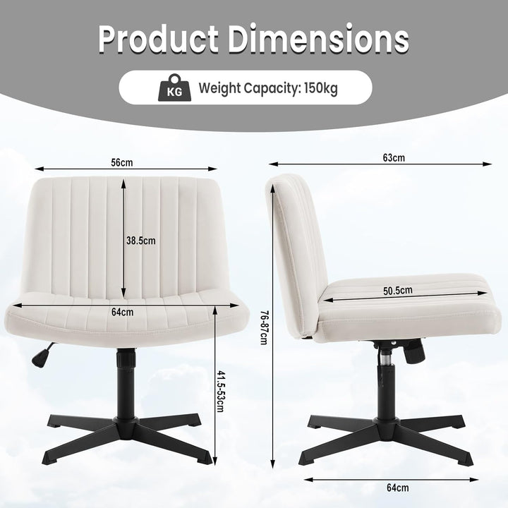 WOLTU Relaxsessel ohne Armlehne, Bürostuhl, Schreibtischstuhl Drehstuhl, Ergonomischer Stuhl, Samt S