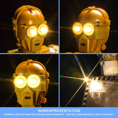 LocoLee Licht Kompatibel mit Lego Star Wars 75398 C-3PO, Nur Lichter Set - Kein Modell, Licht Beleuc