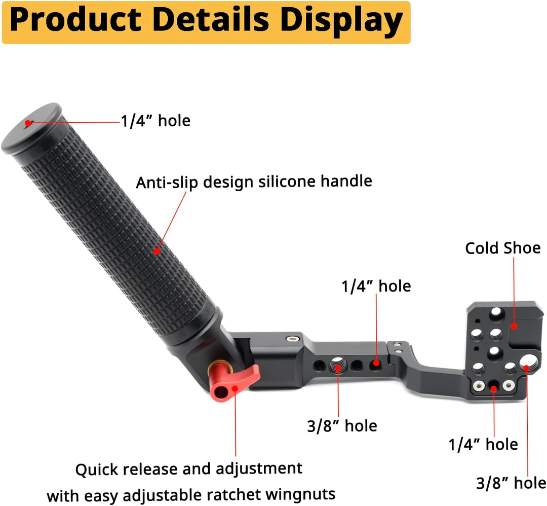 HAFOKO Ronin S Ronin SC Gimbal Griff Handlicher Sling Griff Handle Mount with 1/4 Kalter Schuh für D