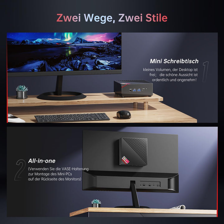 ACEMAGICIAN AM06 Pro Mini PC, AMD Ryzen 7 5825U (8C/16T, bis zu 4.5Ghz),32GB DDR4 1TB M.2 SSD Mini C