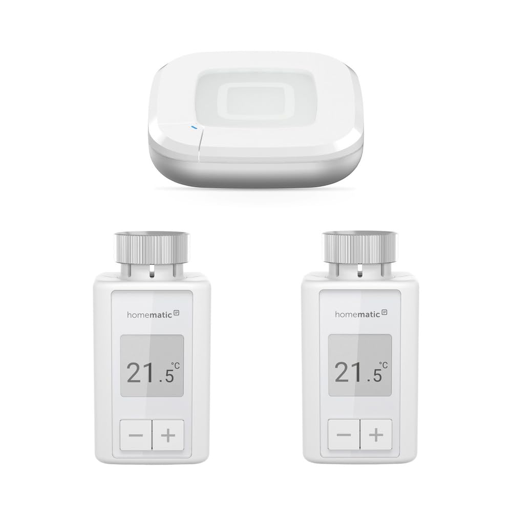 Homematic IP Heizungssteuerung für 2 Heizkörper zur Einzelraumregelung mit App., Weiss (Thermostat F