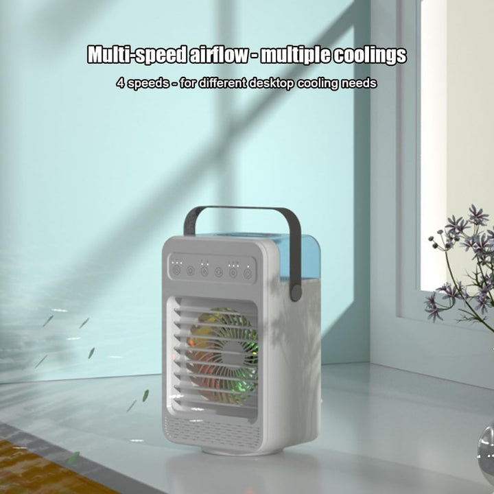 HoldOneLight tragbare Klimaanlage, Verdunstungskühler, 4 Geschwindigkeitsstufen, 600 ml Wassertank,