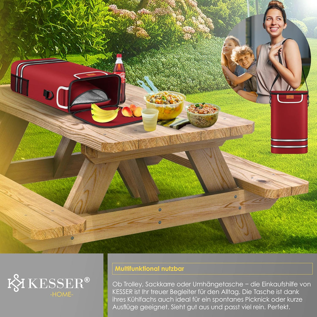 KESSER® Einkaufstrolley Treppensteiger mit Kühlfach klappbar mit 56L Kapazität und belastbar bis 50k
