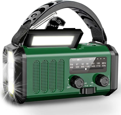 Wholede 10000mAh Kurbelradio, AM/FM Tragbar Notfallradio mit Handyladefunktion Solar Radio Dynamo No