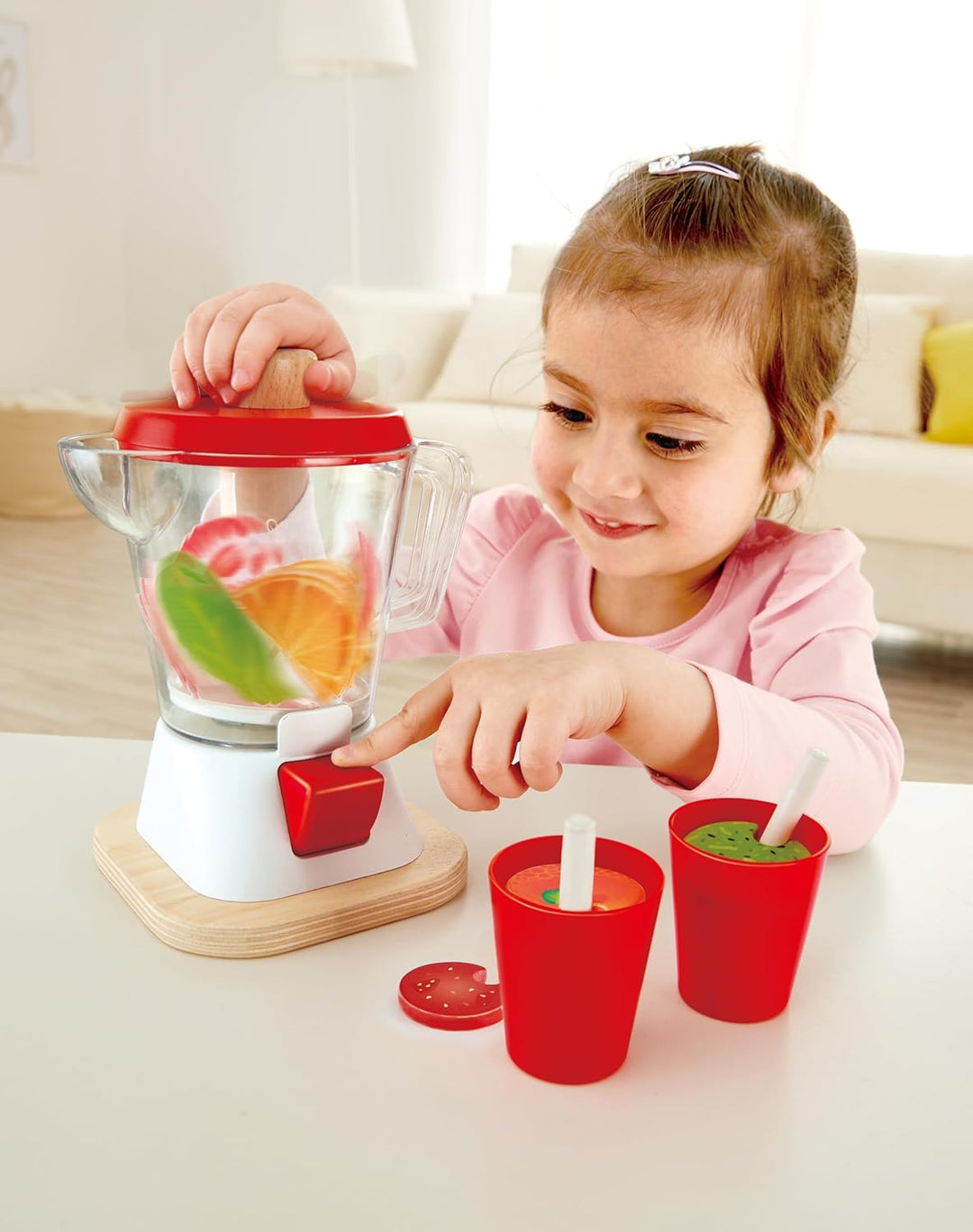 Hape Smoothie-Mixer von Hape| Bunter Smoothie-Mixer mit Bechern und Trinkhalmen