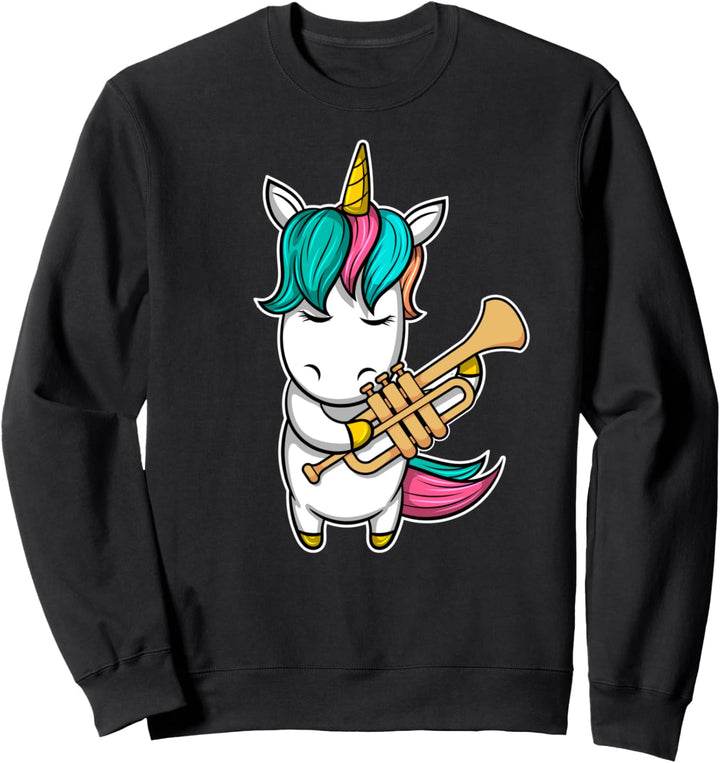 Lustiges Trompeter Design Trompeten-Spieler I Einhorn Sweatshirt