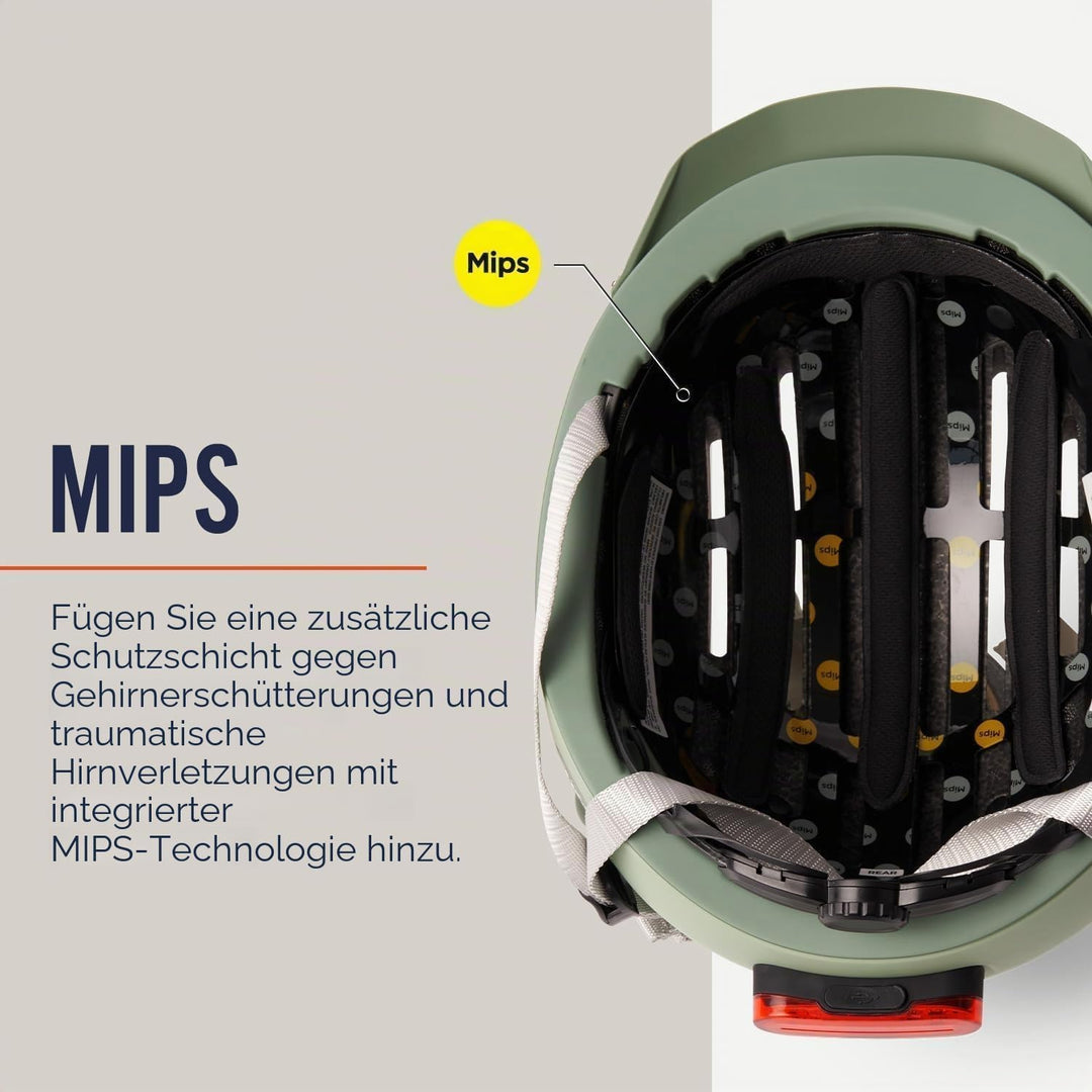Thousand Chapter MIPS Fahrradhelm für Erwachsene, LED-Rücklicht, Radfahren &amp; Fahrradsicherheitszerti