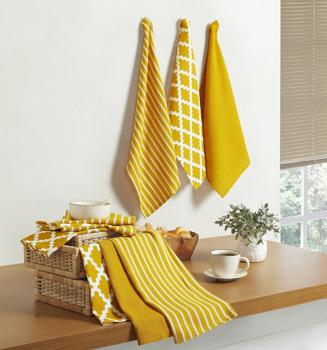 Penguin Home® 100% Baumwolle, Ocker, Für Die Küche | 10-Set | Stilvolle, Weiche Und Strapazierfähige