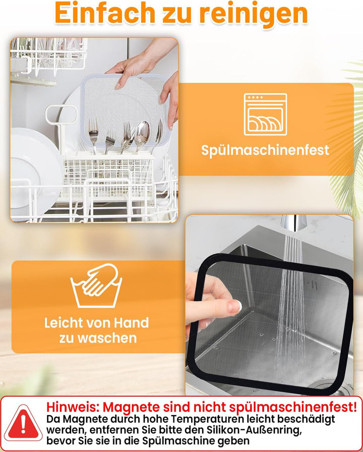 2 Stück Magnetischer Edelstahl Spritzschutz für COSORI Dual Blaze Twinfry 10L / COSORI Heissluftfrit