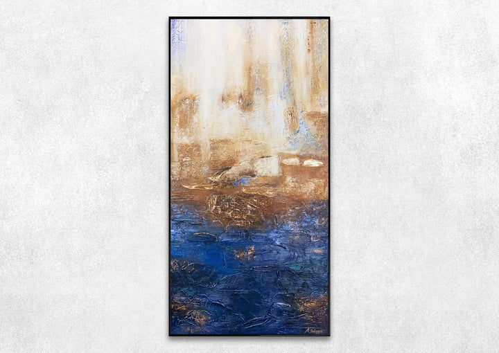 YS-Art Abstrakt Acryl Gemälde auf Leinwand Marine II handgemalt Wandbilder Wohnzimmer modern Wohndek