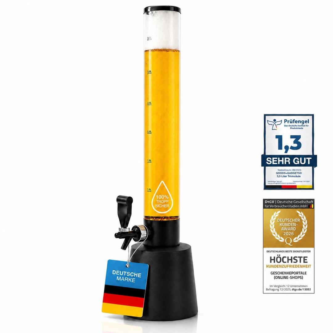 Bierzapfanlage &amp; Biersäule 5L – Premium Getränkespender &amp; Bierturm für Partys – Getränkesäule, Zapfs