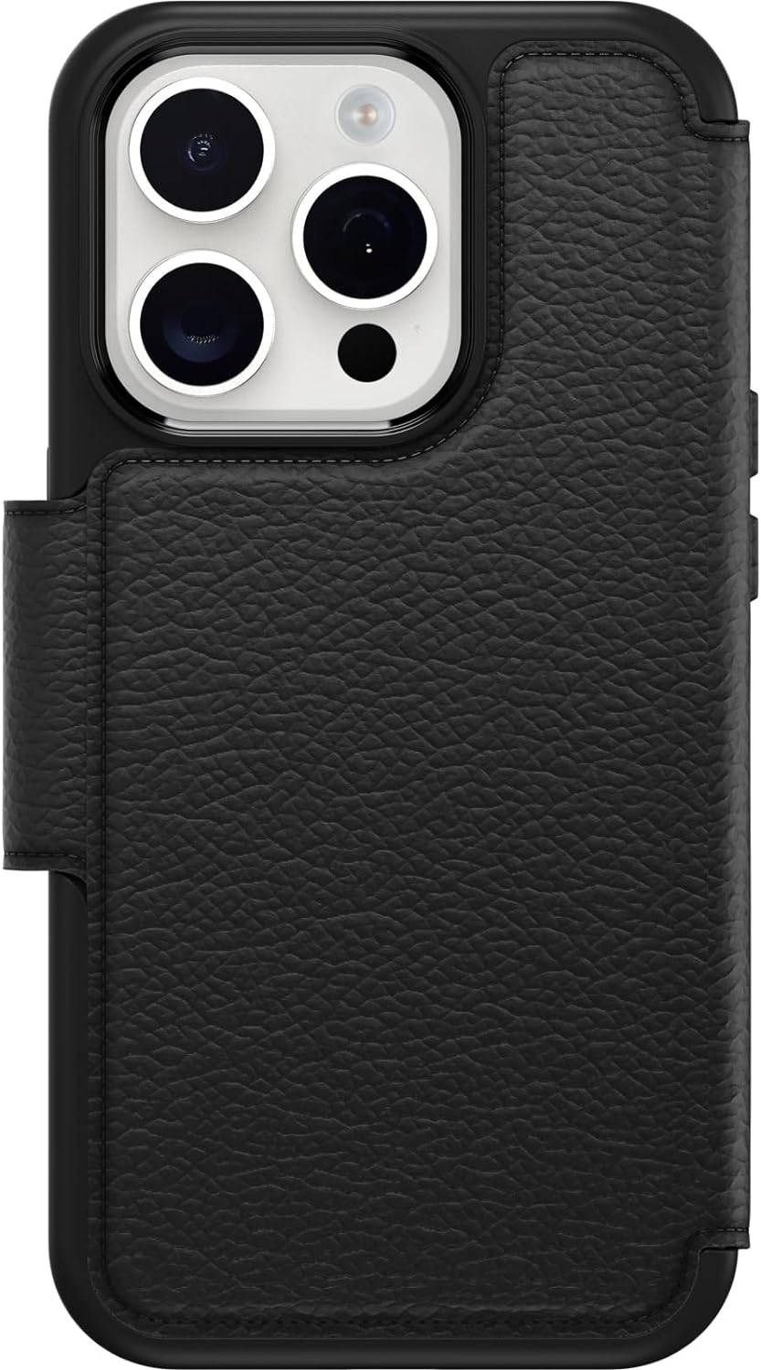OtterBox Strada Hülle für iPhone 15 Pro für MagSafe, stossfest, sturzsicher,Premium Lederfolio mit z