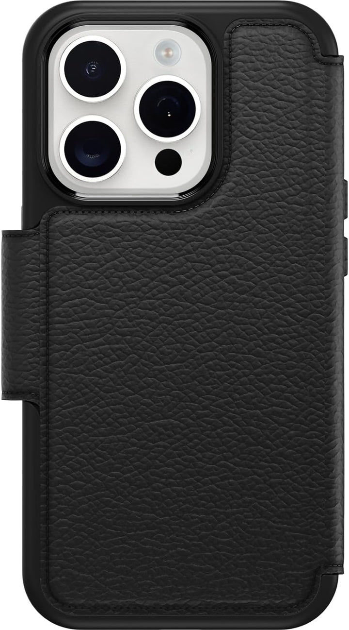 OtterBox Strada Hülle für iPhone 15 Pro für MagSafe, stossfest, sturzsicher,Premium Lederfolio mit z
