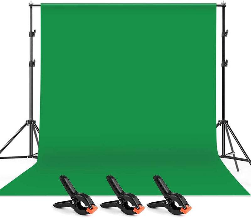 Andoer Greenscreen Kit, Grüner Fotohintergrund Waschbares 2 x 3M mit Hintergrund ständer 2 x 3M, 3 K